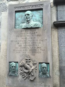 Commemerating the lives of Dr Louis Mallet and his sons Etienne and Pierre, shot by the occupying Germans for their activities in the Resistance